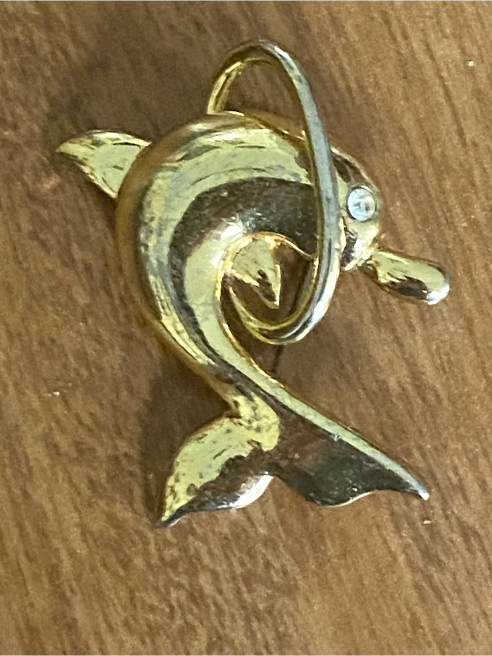 Gold Dolphin Fish Ornament  brooch CottageCore fishin Decorative Aquarium Accent